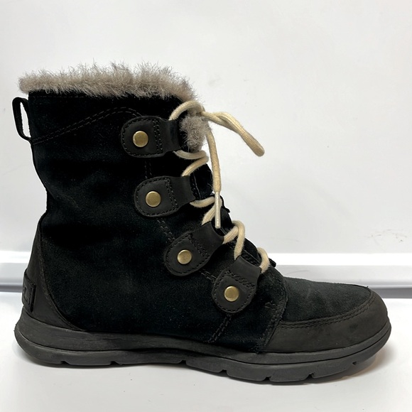 Sorel Explorer Joan Boots Women’s Black Suede Leather Lace Up Waterproof Size 9 - Picture 15 of 16